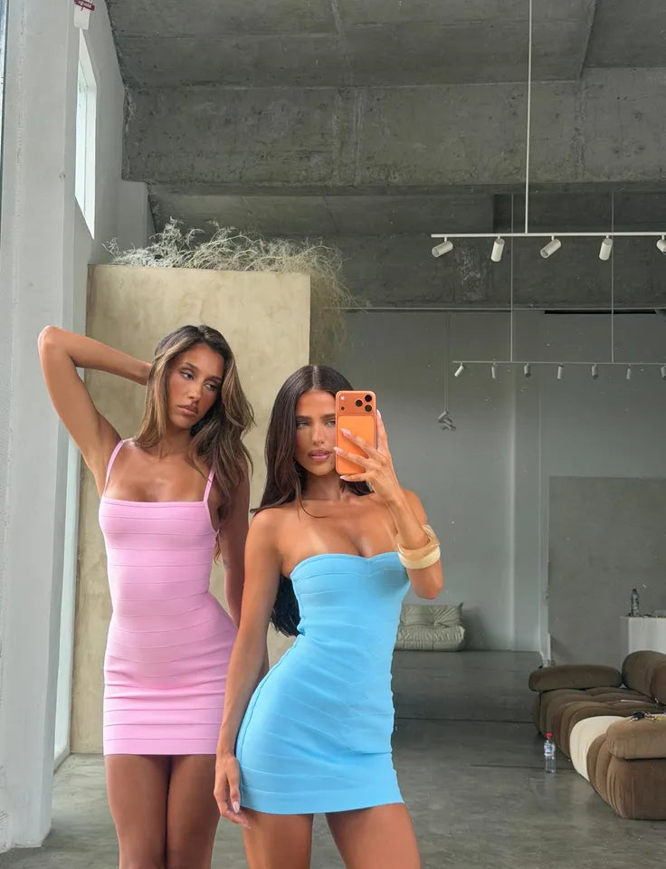 Niya Metallic Bandage Dress