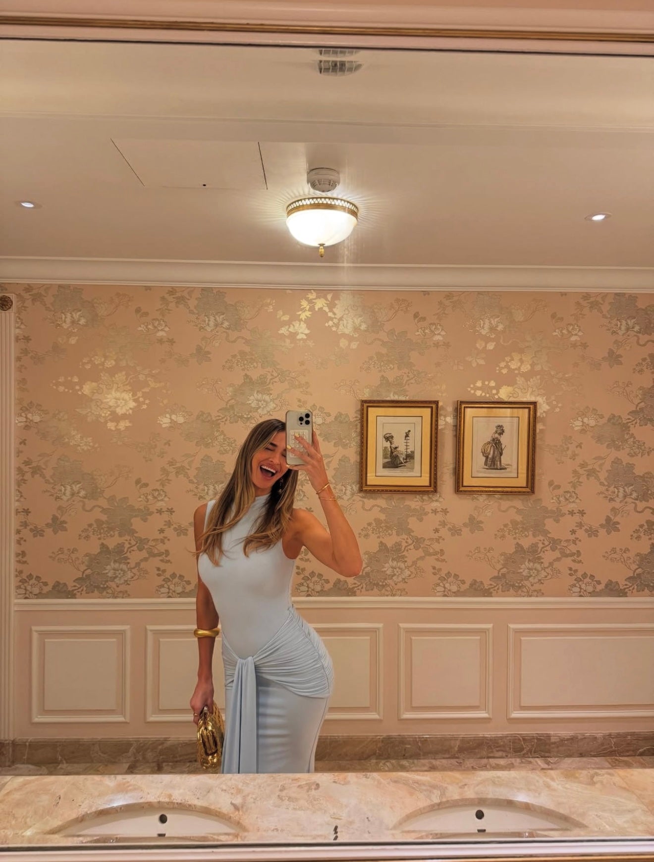 Club London Graziana Powder Blue Maxi Dress