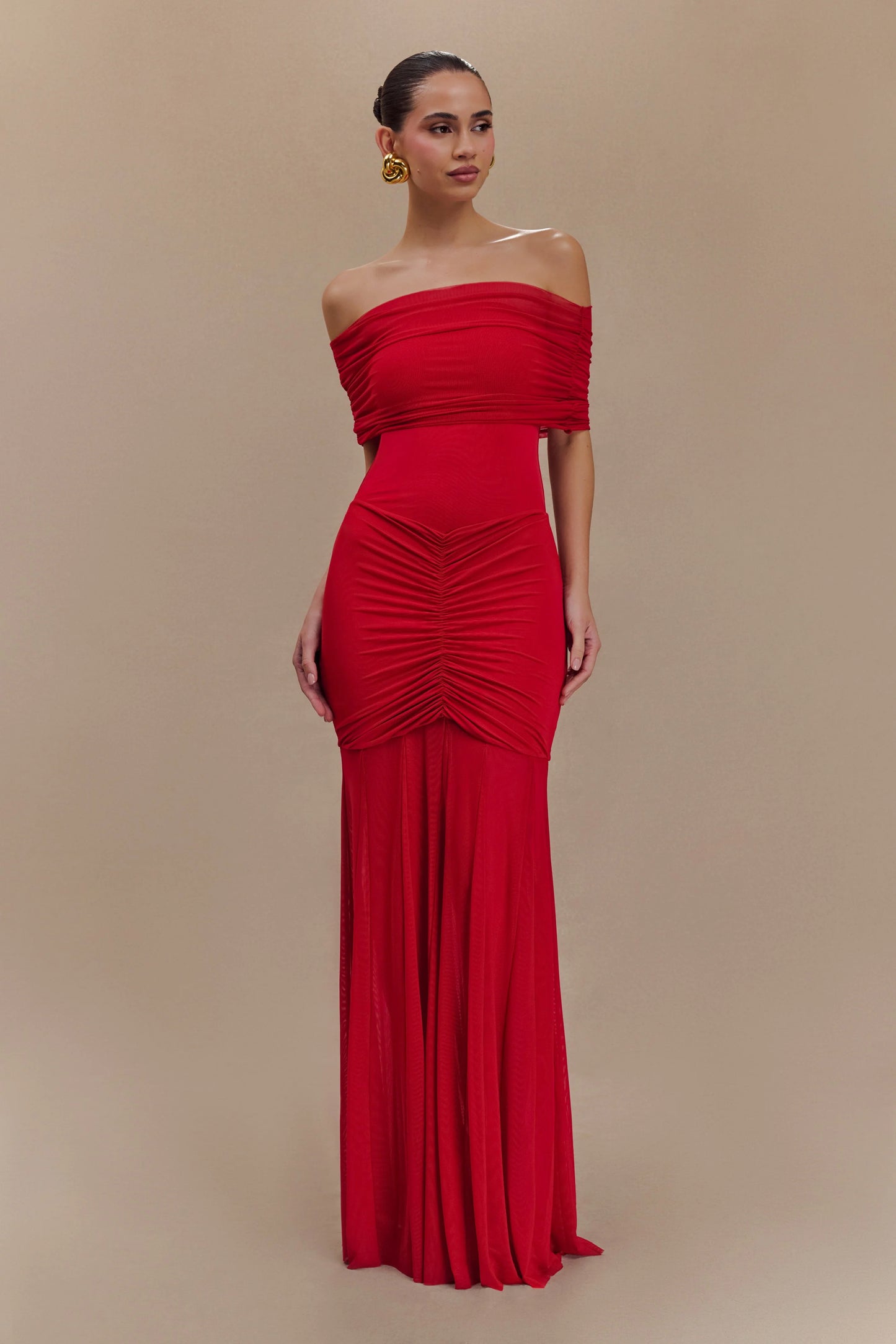 Meshki Caspian Off Shoulder Mesh Dress