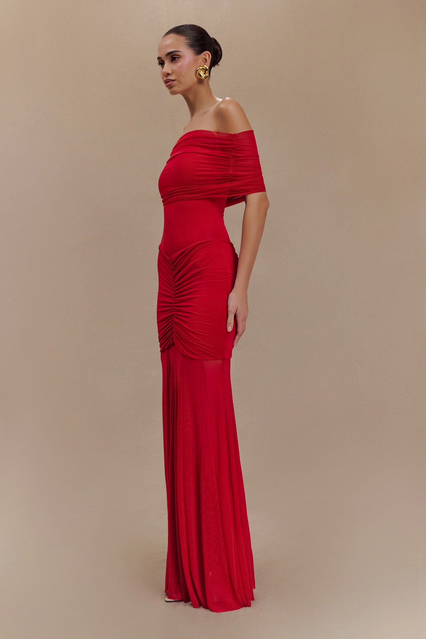 Meshki Caspian Off Shoulder Mesh Dress