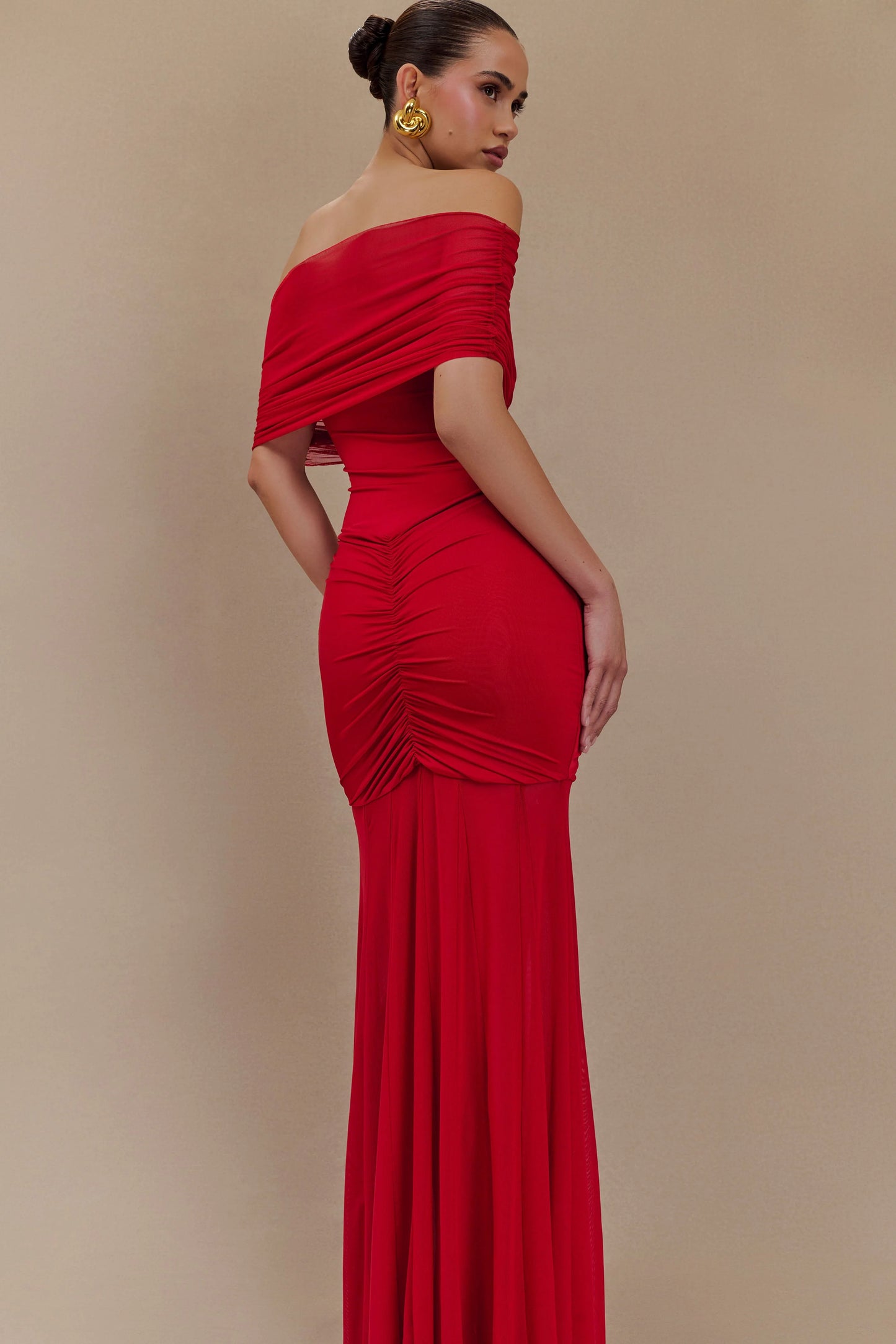 Meshki Caspian Off Shoulder Mesh Dress
