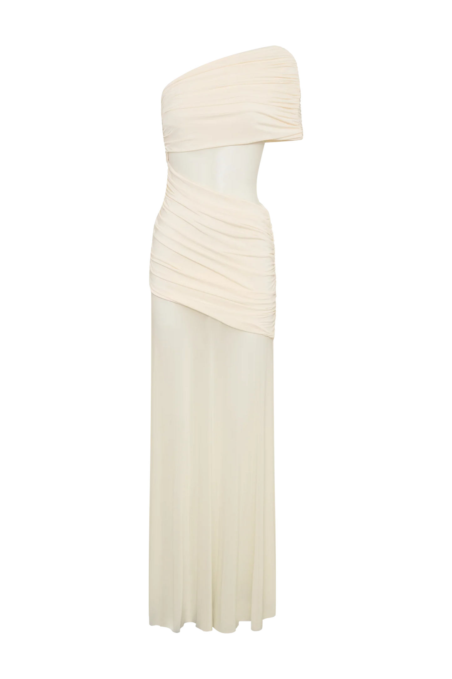 Meshki Dallas One Shoulder Mesh Maxi Dress