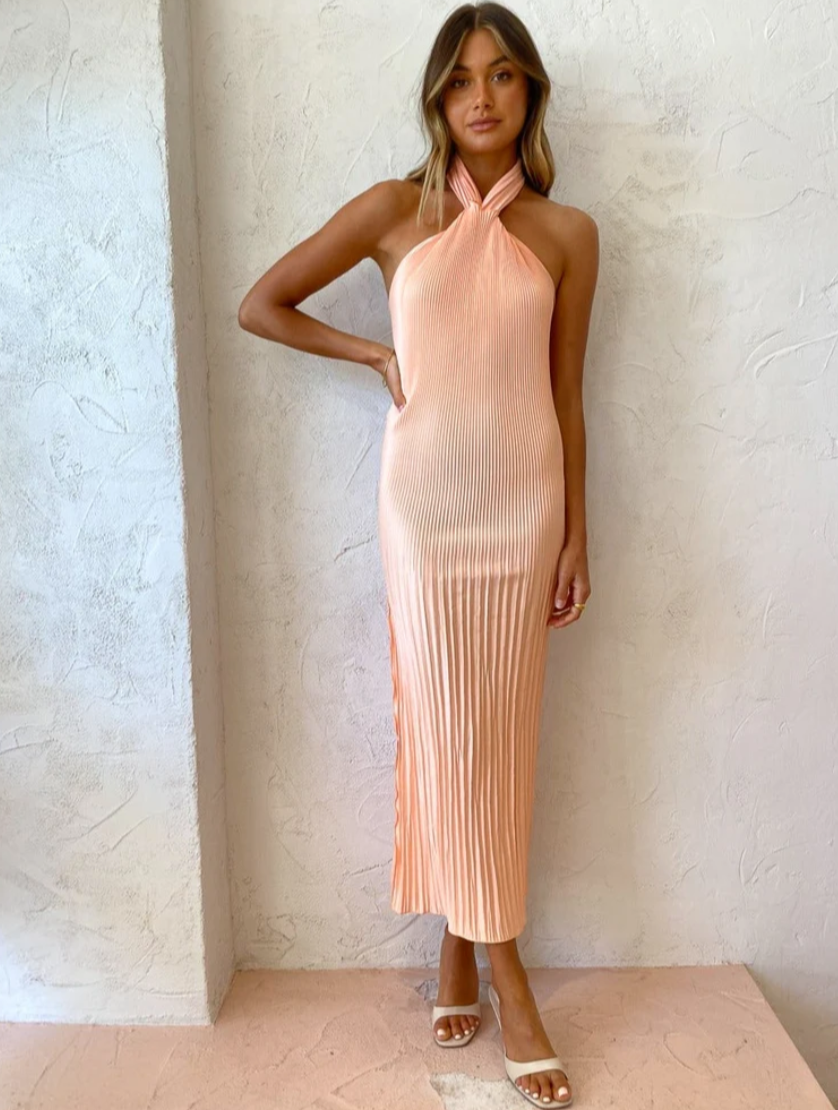 For Sale: Lidee Halter Gown in Sherbet