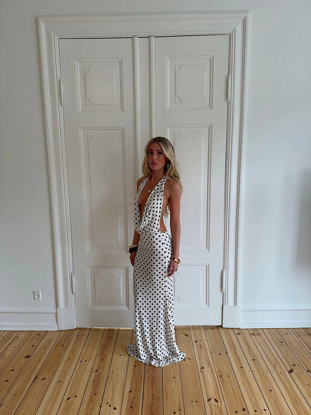 Design By Si Maltina Polka Dot Maxi Dress