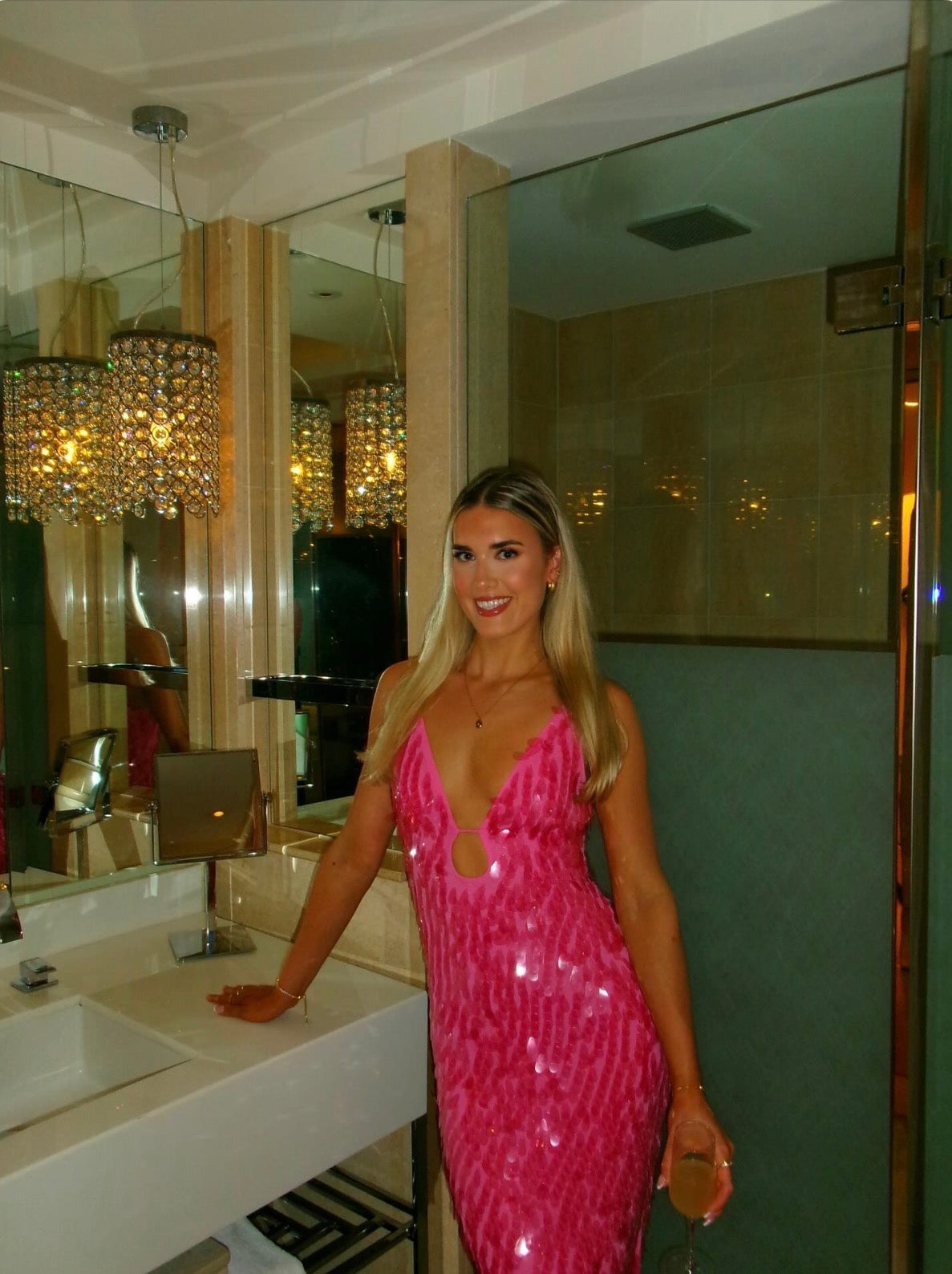 Misha Sapphire Sequin Dress