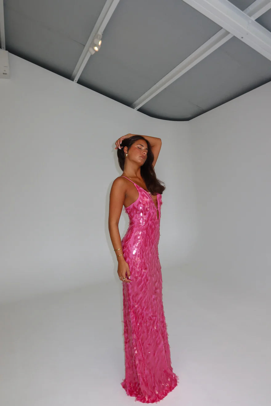 Misha Sapphire Sequin Dress