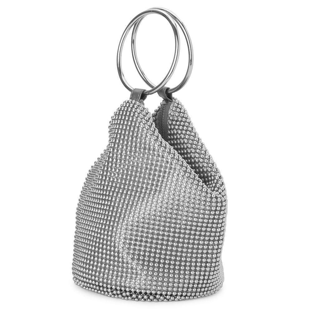 Olga Berg Bianca Ball Mesh Handle Bag