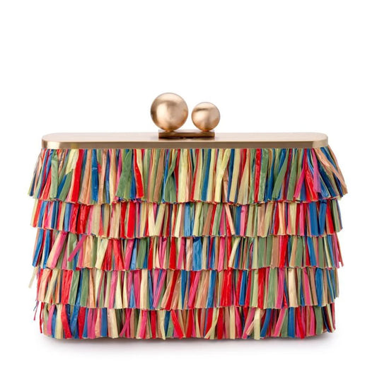 Olga Berg Carlita Carnivale Fringe Clutch