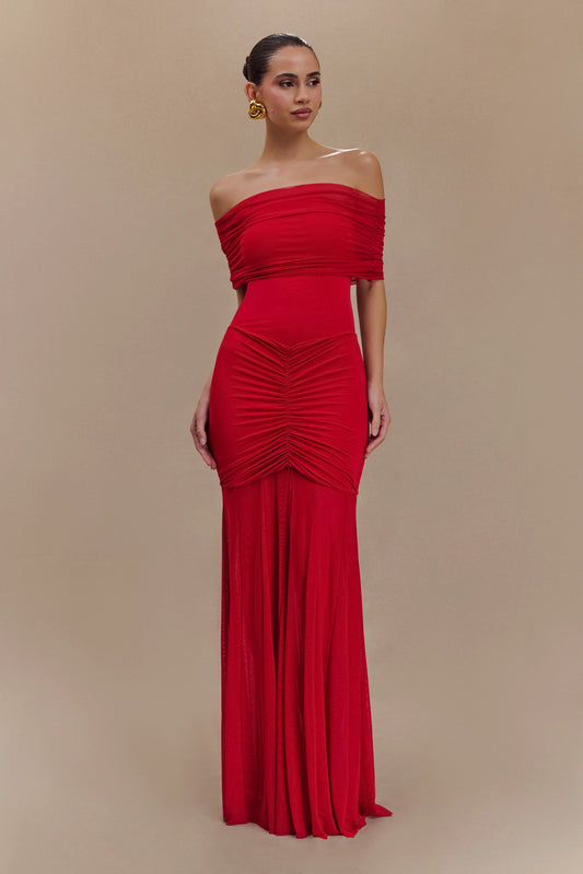 Meshki Caspian Off Shoulder Mesh Dress